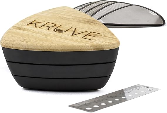 Kruve Sifter BASE Coffee Grind Sieve Set, 5 Sieves to Measure, Calibrate & Refine Coffee Grinds Durable Aluminum & Stainless Steel, Customizable for Precise Brewing, Bonus Brewler Tool Black
