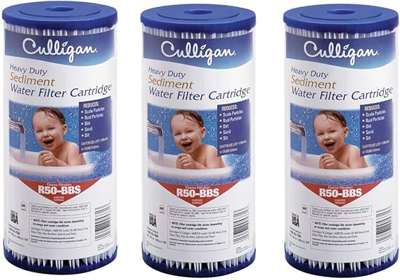 Culligan R50-BBSA Whole House Heavy Duty Water Filter Cartridge, 24,000 Gallons, 3 Pack