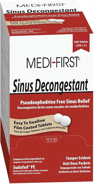 Medique Medi-First 2546 Sinus Decongestant, 100-Packets of 1