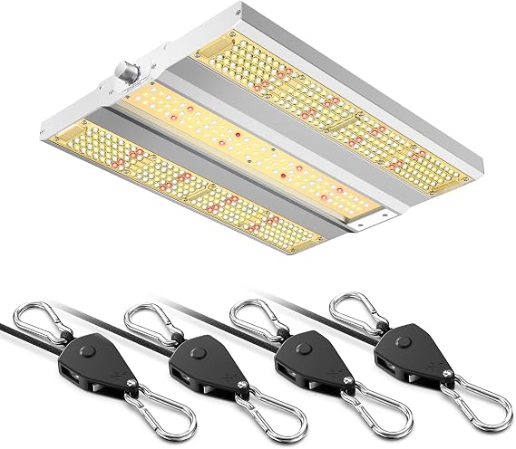 VIPARSPECTRA XS1500 Pro Grow Light and 4-Pack Adjustable Grow Light Hangers