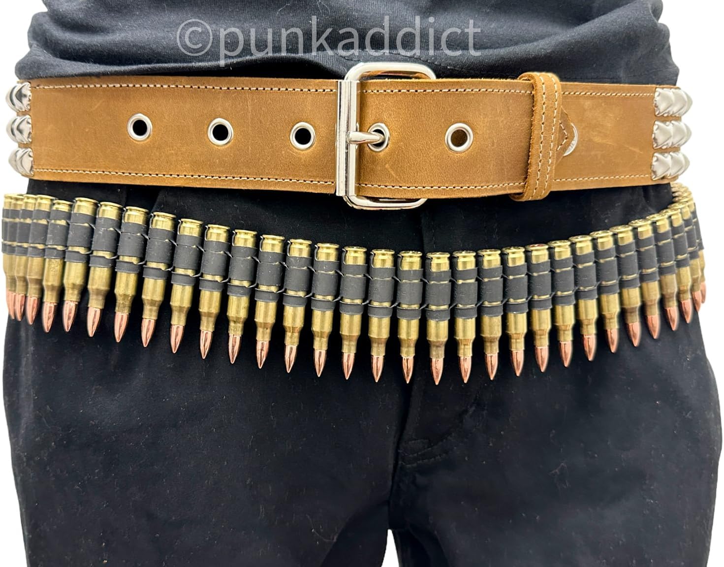 Real Bullet Belt .223 Caliber Brass Shell M16 Black Link 42 90 Bullet Link By Velvetvrow