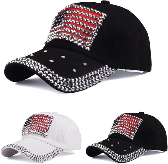 Betadog USA Baseball Cap American Flag Hat for Men Women Hip Hop Caps Washed American Flag Baseball Cap