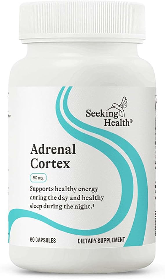 Seeking Health Adrenal Cortex - Adrenal Supplement to Support Healthy Nervous System & Energy - Gluten-Free & Dairy-Free Nervous & Immune System Supplement - 50 mg, 60 Capsules