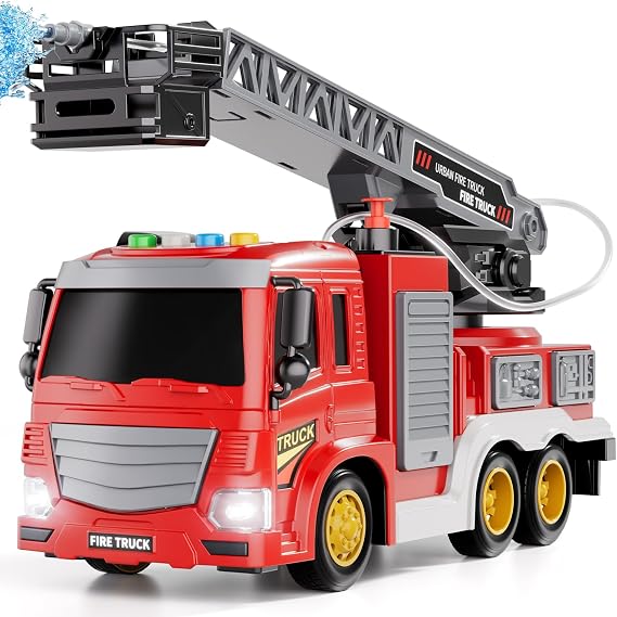 JUKUDAHU Fire Truck Toy for Kid 3 4 5 6 7 8 Years Old - Fire Trucks Playset