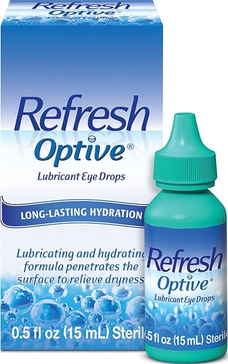 REFRESH OPTIVE Lubricant Eye Drops Artificial Tears, 0.5 fl oz (15 mL)