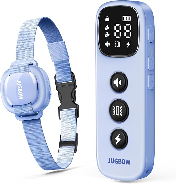Shock Collar for Small Dogs - 4200FT Dog Training Collar with Remote for 5-30lbs Mini Small Dogs, IPX8-Waterproof Rechargeable E-Collar with Beep (1-9), Vibration(1-3), Safe Shock(0-16)(Blue)