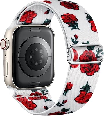 Stretchy Nylon Band Compatible with Apple Watch Series 11 10 9 8 7 46mm 45mm 42mm 41mm Ultra 3 2 Band 49mm Series 6 5 4 SE3 2 44mm 40mm Series3 2 1 38mm Men iWatch Bands Women Solo Loop Strap