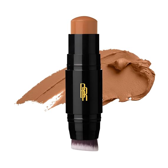 Black Radiance Color Perfect Foundation Stick with Soft Brush Applicator Duo Buildable, Blendable Versatile Pigment-Rich Formula - Brownie