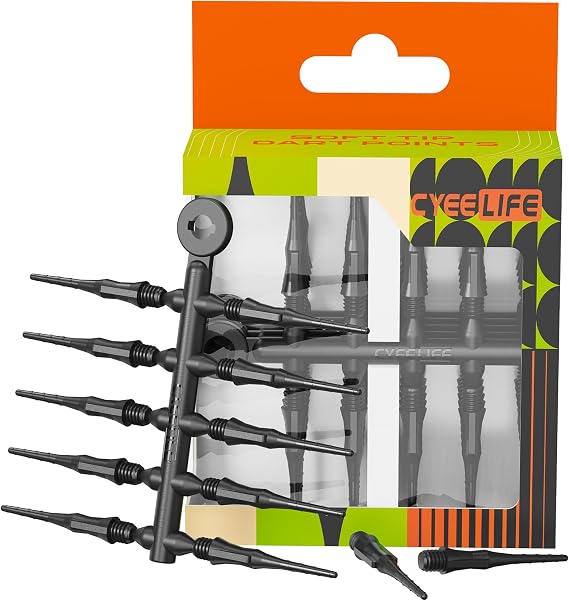 CyeeLife Fit Point Plus Tip | Soft Tip Dart Points | 2BA Thread | Dart Accessory | 50 Count