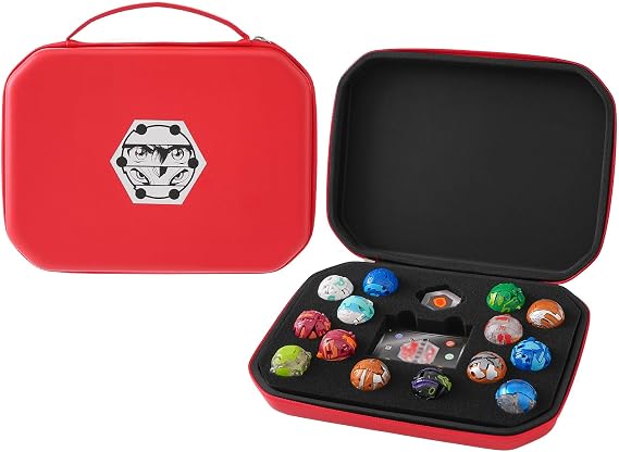 Bakugan ile Uyumlu Kılıf, Figürler için Oyuncak Düzenleyici Çanta, BakuCores, Zırhlı İttifak, Geogan Rising File Cepli - Mini Oyuncak Kabı (Sadece Çanta) - Kırmızı