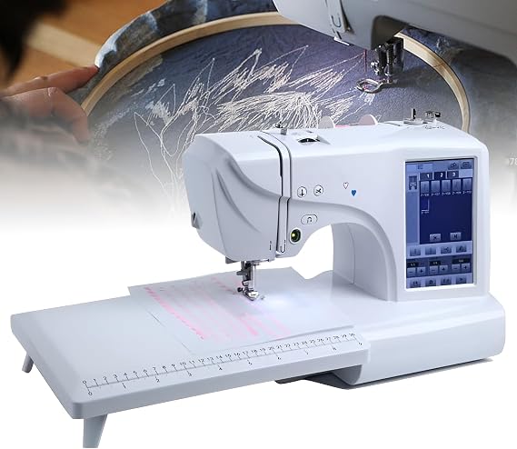 Electric embroidery machine, multi-function automatic sewing machine, home with 158 built-in design and large LCD touch screen, 210 built-in letters, 30 pattern borders