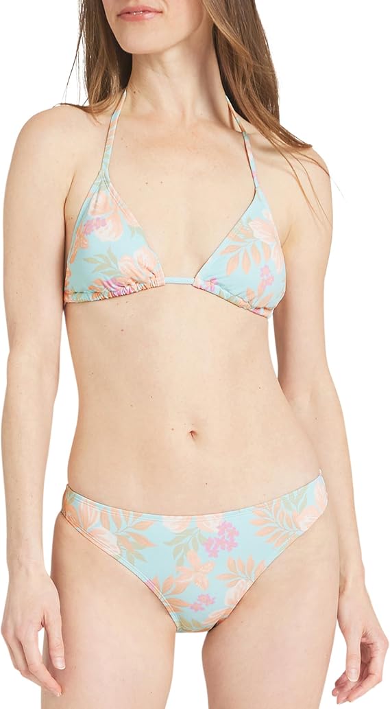 Billabong Women's Swimwear UPF 50 Adjustable Tie Triangle Bikini Set
