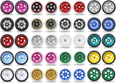 164 Wheels & Tyres for 164th Scale Cars Pack of 20 Sets, Rims-Tyres-Set for 164th Scale Alloy Model Cars Random Colour