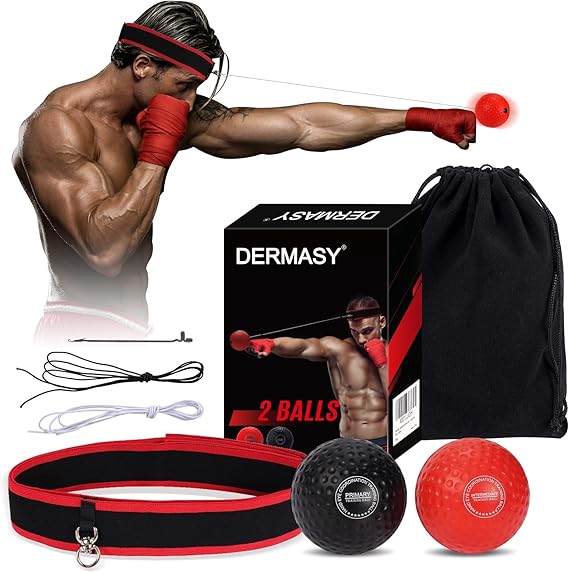 Dermasy® Boxing Training Ball with Headband Perfect for Reaction, Punching Speed, Fight Skill, Fitness, Boxing Equipment for Man Women and Kids