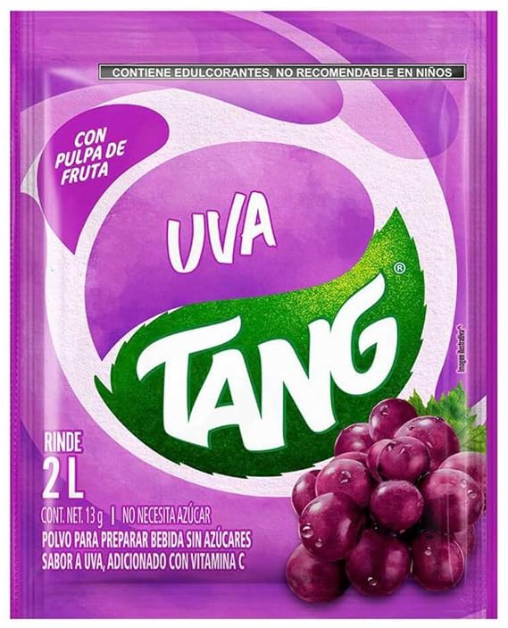 3 X Tang Uva Flavor No Sugar Needed Makes 2 Liters of Drink 15g From Mexico