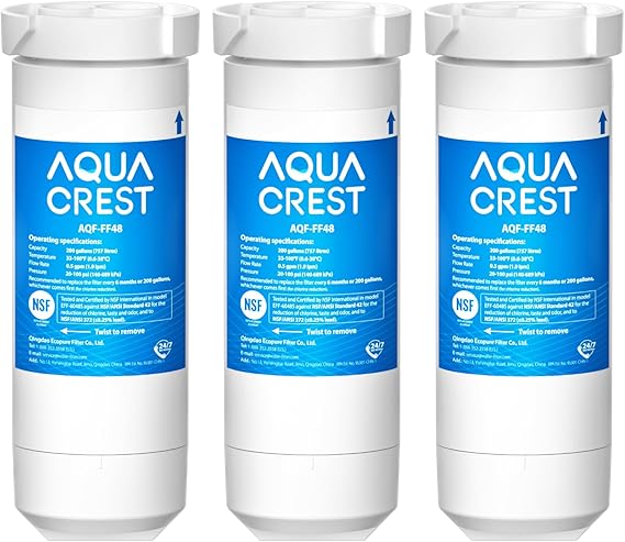 AQUA CREST XWF Water Filter Replacement for GE WR17X30702, 3 Pack No chip