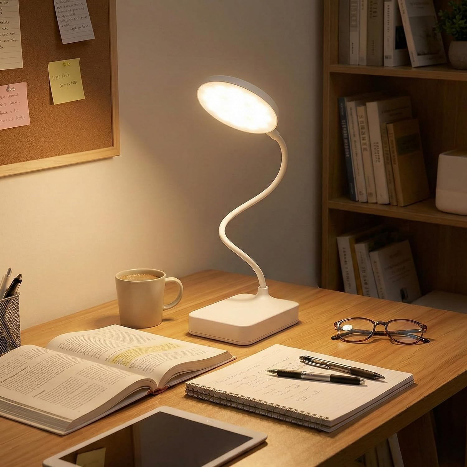 Amber LED Rechargeable, 3 Tiers Touch Brightness Adjustable, 4000K Colorful Flexible Body Desk Lamp for Children and Work Desk Model 2 [Energy Class A]