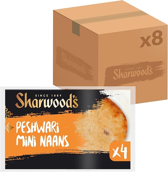Sharwood's Peshwari Mini Naans, Sweet & Nutty, 32 Naans (8-Pack)