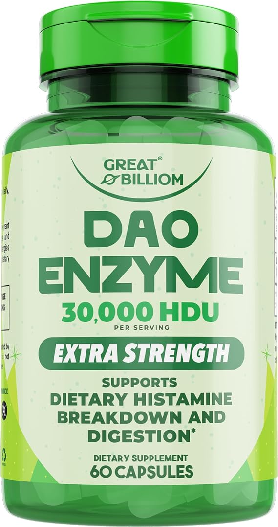 DAO Enzyme Supplement Diamine Oxidase Histamine, 60 Capsules