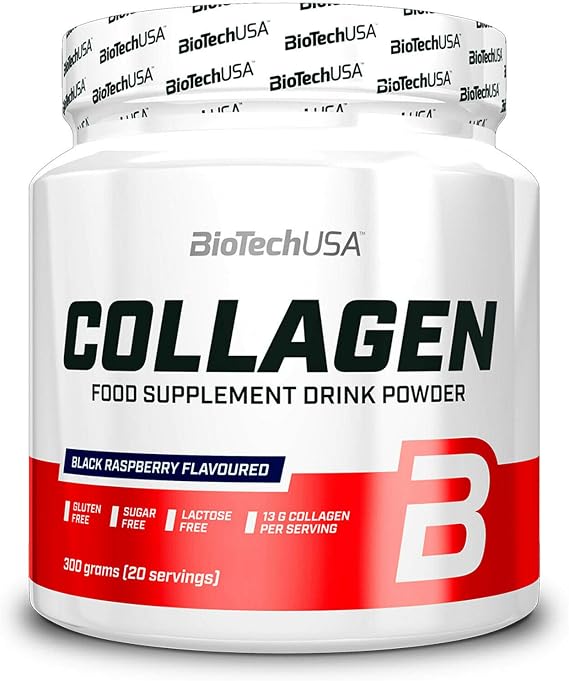 BIOTECH USA Collagen Powder 300g | Food Supplement | Healthy Joints & Skin | Made in EU | with Hyaluronic Acid