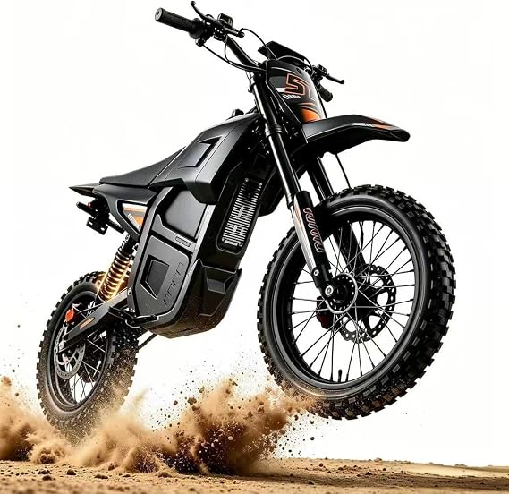 Electric Dirt Bike for Teens, 2000W Powerful Motorcycle with 48V 20AH Lithium Battery, 14"/12" Fat Tire Off-Road and 3 Speed Modes EBike Fit Age 13+, Black