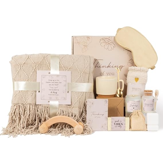 Thinking of You Gift Basket for Women, Self Care Get Well Soon Gifts