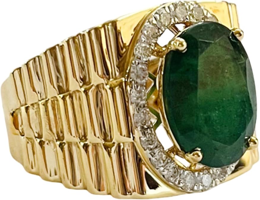 Mens Emerald Cut Diamond Ring 0.630.70 Ct TW | Natural HI Color SI1 Clarity Diamonds | Solid 18KT Real Gold | Luxury Mens Statement Ring