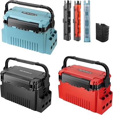 Fishing Tackle Box,Portable Fishing Lure Storage Tackle Box With Tray Small Storage Boxes Black