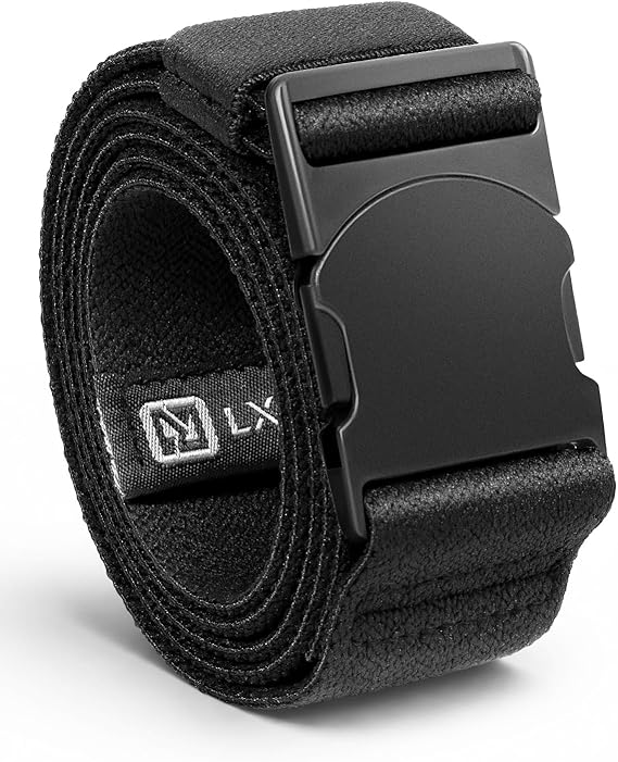 LXMY Belts for Men, Elasticated Work Belts for Men, Metal Free Buckle, No Holes Adjustable Belt Up to 47", for Adventure and Every Occasion