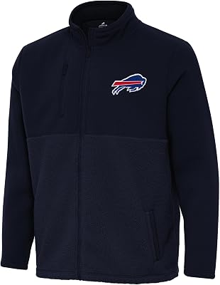 Antigua Mens Navy Buffalo Bills Daily Fused Full-Zip Jacket