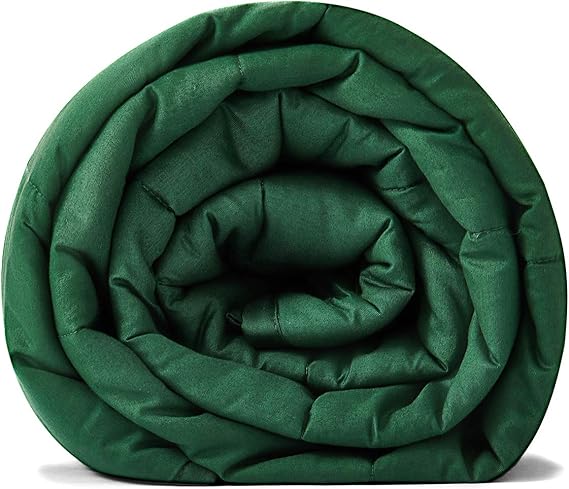 RelaxBlanket Weighted Blanket (Dark Green, 60''x80'' 10lbs), Heavy Blanket with Glass Beads