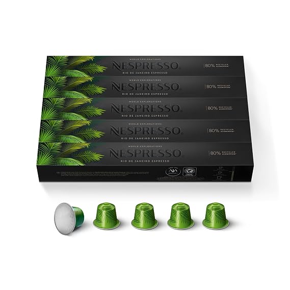 Nespresso Original, Rio de Janeiro, Dark Roast, 50-Count Espresso Pods | Capsules Pack of 1 Coffee
