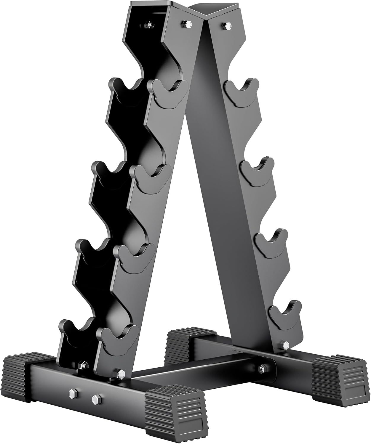 4-Tier Dumbbell Rack Stand, A-Frame Metal Weight Rack with Handle – Space-Saving Strength Training Dumbbell Storage for Home Gym