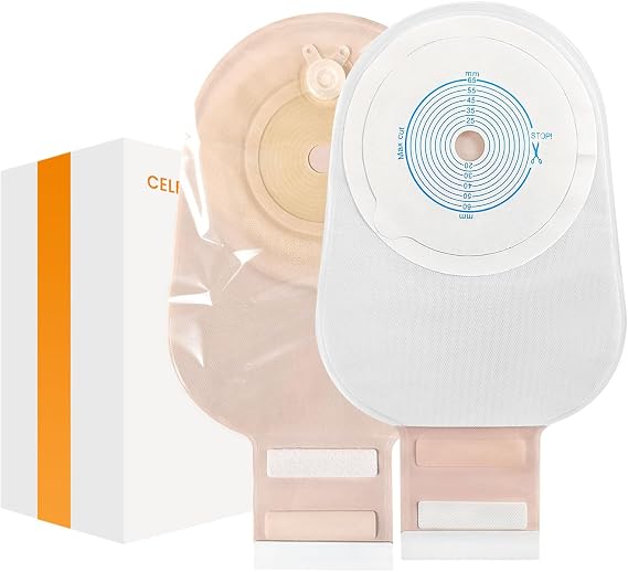 One Piece Colostomy Bags,20-65mm Cut-to-Fit,A003-11(20PCS) | Hook And Loop Fastener | Single-Sided Mesh Film | Strong Adhesion | Air Vent Design | Home, Travel & Post-Op Care