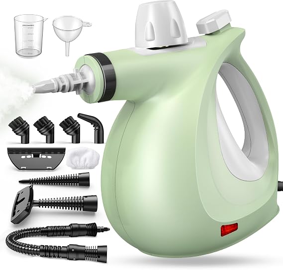 Steam Cleaner, Powerful Pressurized Handheld Steam Cleaner for Home with 11-Pc Set Chemical-Free Multi-Surface Steamer for Effective Cleaning, Perfect for Furniture, Upholstery, Grout, Couch & Car