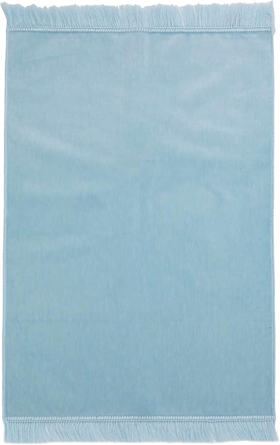 Modefa Muslim Velvet Prayer Rug Solid Simple (Baby Blue)