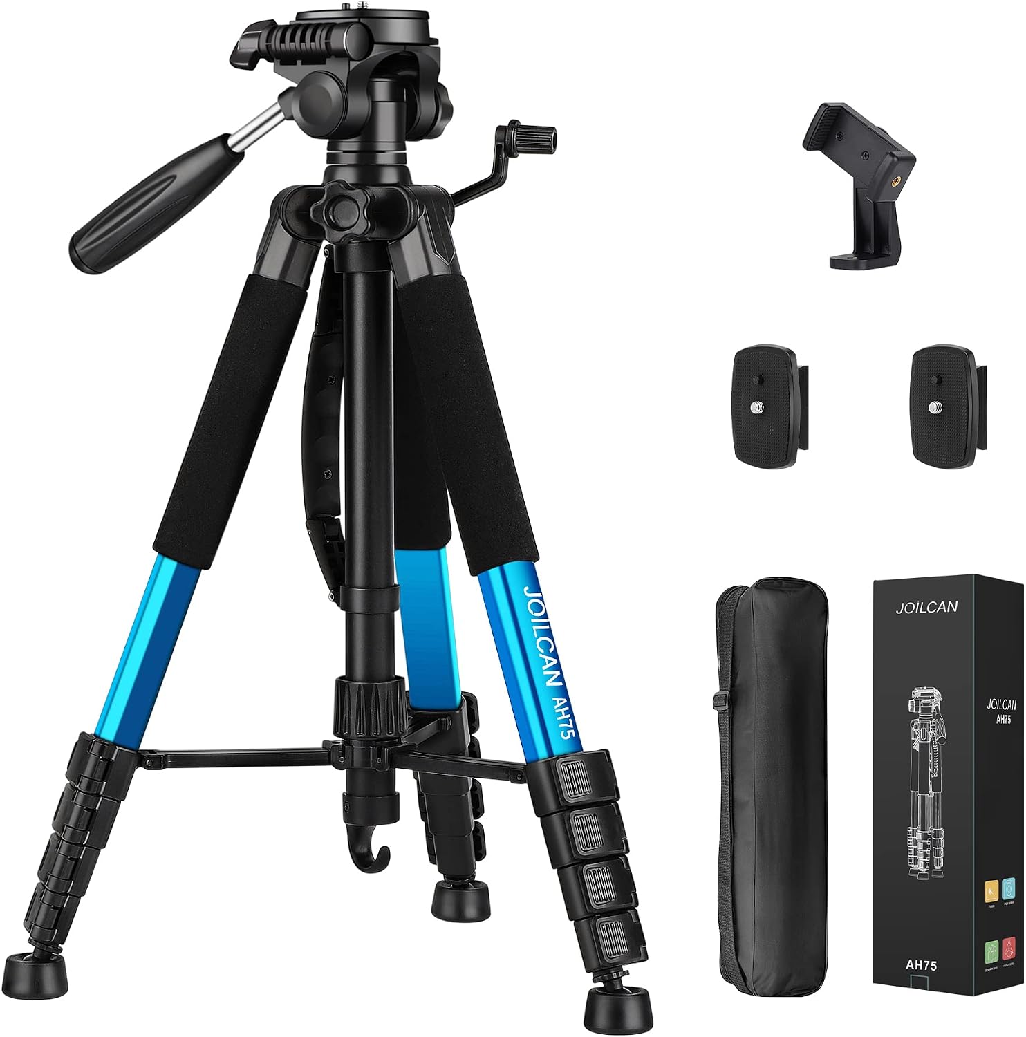 Tripod Camera Tripods, 74 Tripod for Camera Cell Phone Video Photography, Heavy Duty Tall Camera Stand Tripod, Professional Travel DSLR Tripods Compatible with Canon Nikon iPhone, Max Load 15 LB