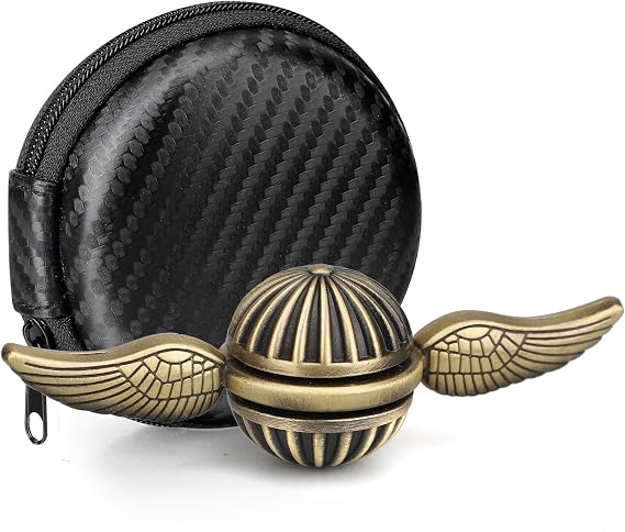 Brass Fidget Spinner Orb Anxiety Toy, Stress Relief Spin Fidgets Hand Bearing Tri Spinner for Kids Adults, Cool Ball Fingertip Gyro Spinning Top Novelty Gift for School Home Office