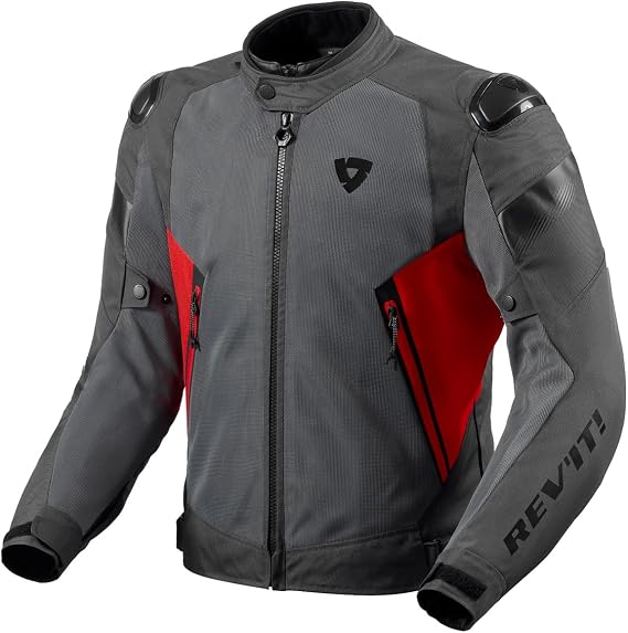 REV'IT! Men's Control Air H2O Urban Sport Motorcycle Jacket (Grey/Red - Medium)