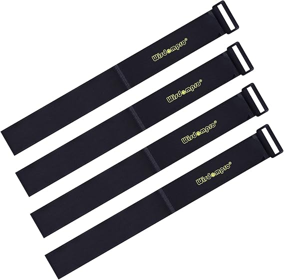 Wisdompro Extra Large 4 Pack 2 x 37" Hook & Loop Tie Down Straps Heavy Duty