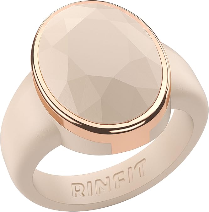 Rinfit Oval Silicone Ring with Metal Frame for Women