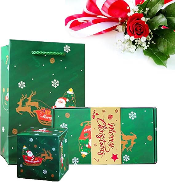 DYFCNP Surprise Box Gift Box for Money, Surprise Gift Box Explosion,2024 Newly Merry Christmas Surprise Gift Boxes,Folding Pop-Up Explosion Gift Box for Birthday Anniversary Valentine Proposal (Green 20Boxs)