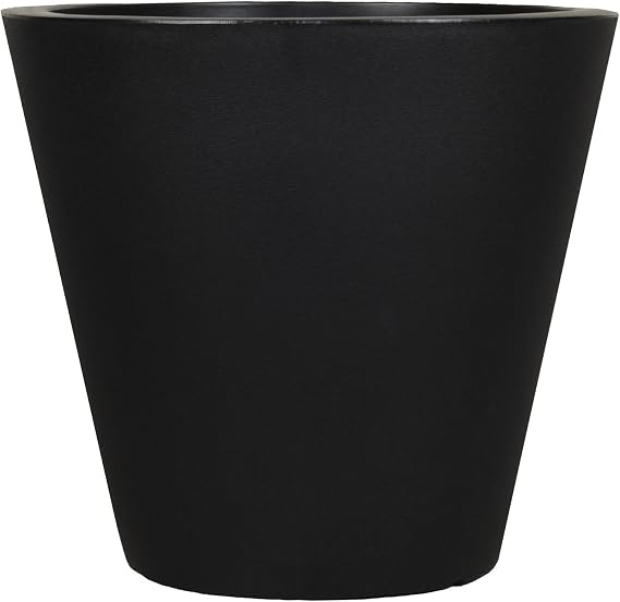 Tusco Products CR16BK Cosmopolitan Round Garden Planter, 16 by 9.5-Inch, Black