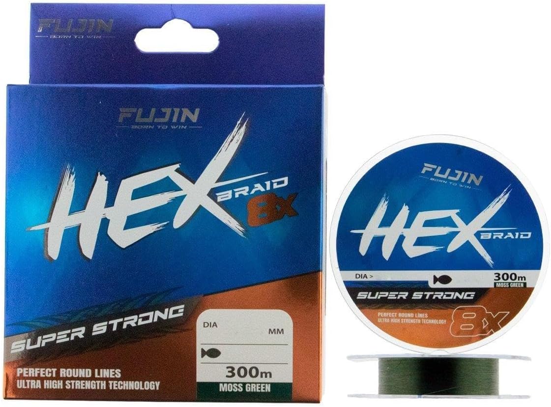 Fujin Hex Braid 8x 300mt Moss Green PE Rope Misa