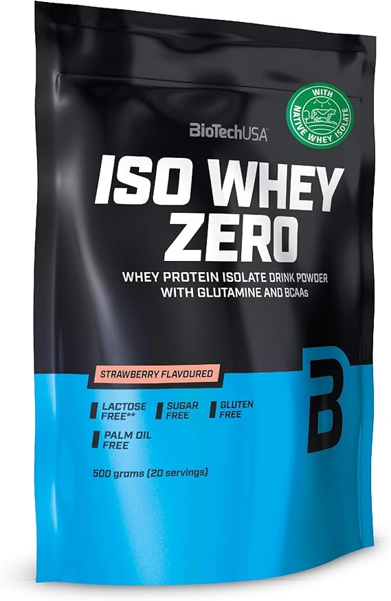 BioTechUSA ISO Whey Zero Isolate 100% Pure Protein 500g - Strawberry