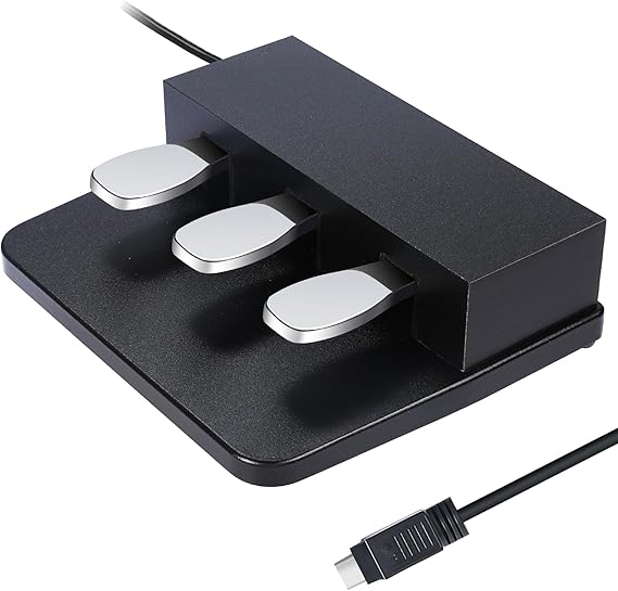 3-Pedal For Digital Keyboards Pianos,Three Foot Pedal Unit Compatible With Yamaha P125, P121, P515, DGX670 Electric Digital Pianos