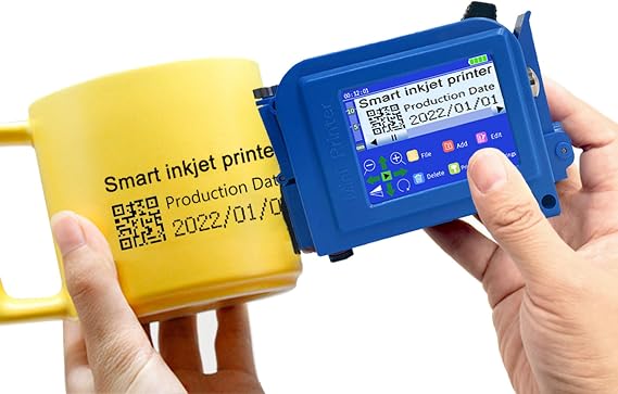 Phezer Upgraded Mini Inkjet Printer for Flat and Curved Surface PC11 Plus 25 Languages & Quick-Drying Ink Cartridge Portable Pocket Marking Device for Date Time Barcode Logo Qrcode Batch Number