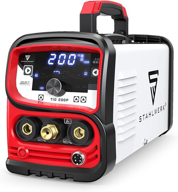 STAHLWERK TIG Welder - 200A Inverter Welding Machine, STICK/DC TIG/PULSE TIG 3 In 1, Pulse Function, LED display IGBT Welder for Stainless Steel, Carbon Steel, Titanium