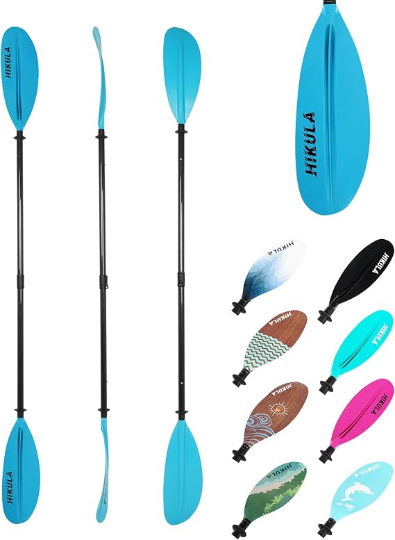 Adjustable Kayak Paddle with Carbon Shaft and Polypropylene Blade, Available in 220-230/220-240/230-250cm, Lightweight Floating Kayak Oars with Original Pattern