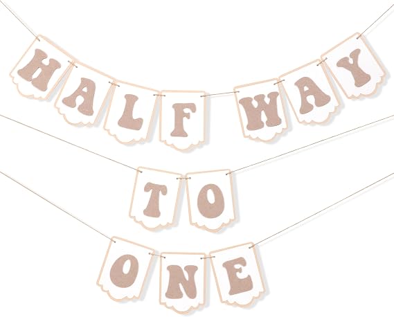 Half Way To One Banner, 1/2 Birthday Party Decorations